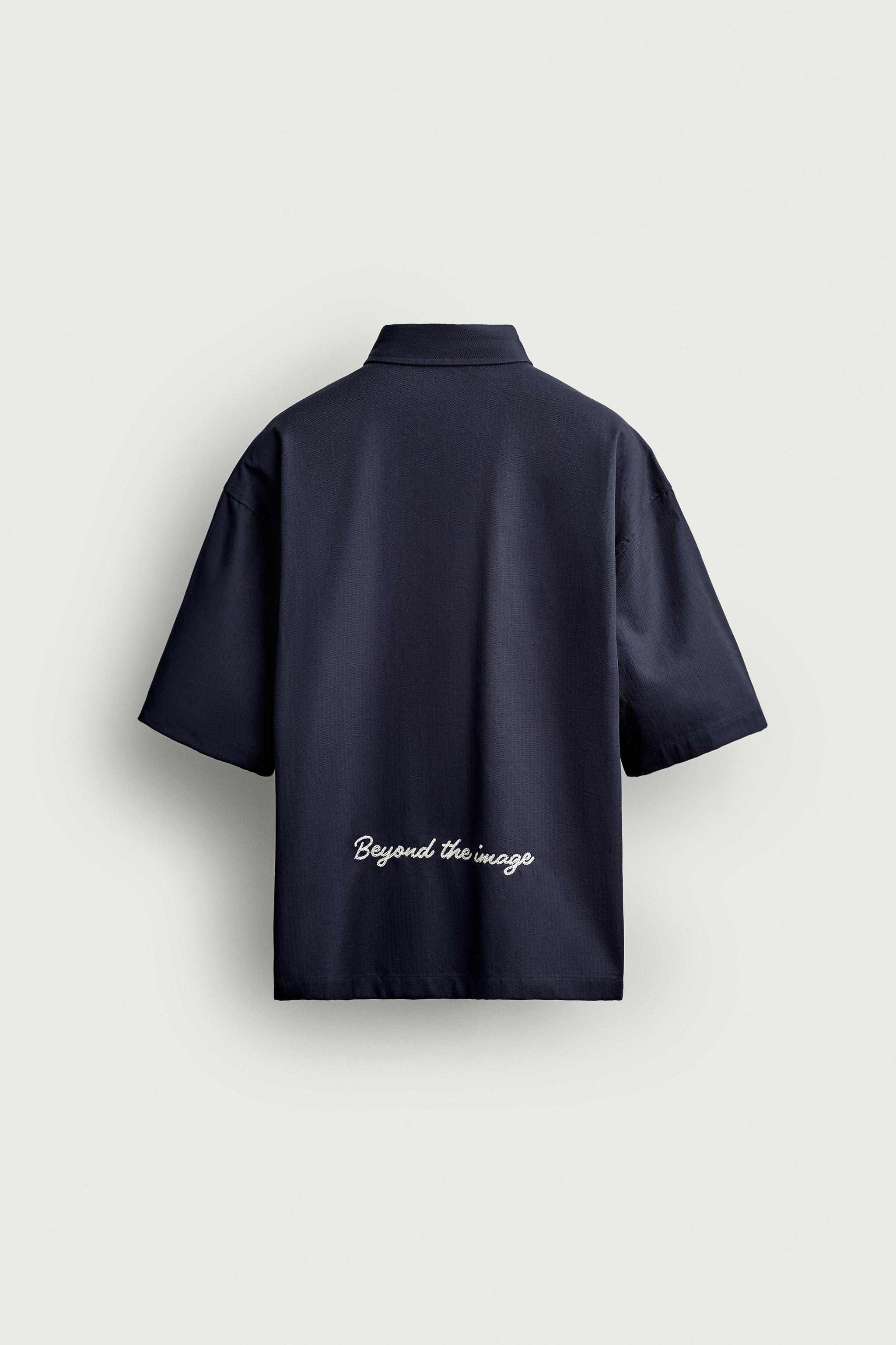 HERRINGBONE PATCH RELAXED SHIRT