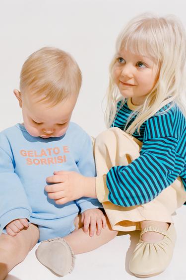 ZARA TIMELESS - BODY MOLLETON INSCRIPTION - Bleu clair de Zara