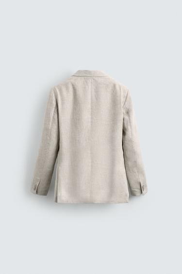 BLAZER COSTUME 100 % LIN - Beige clair de Zara - Image 8