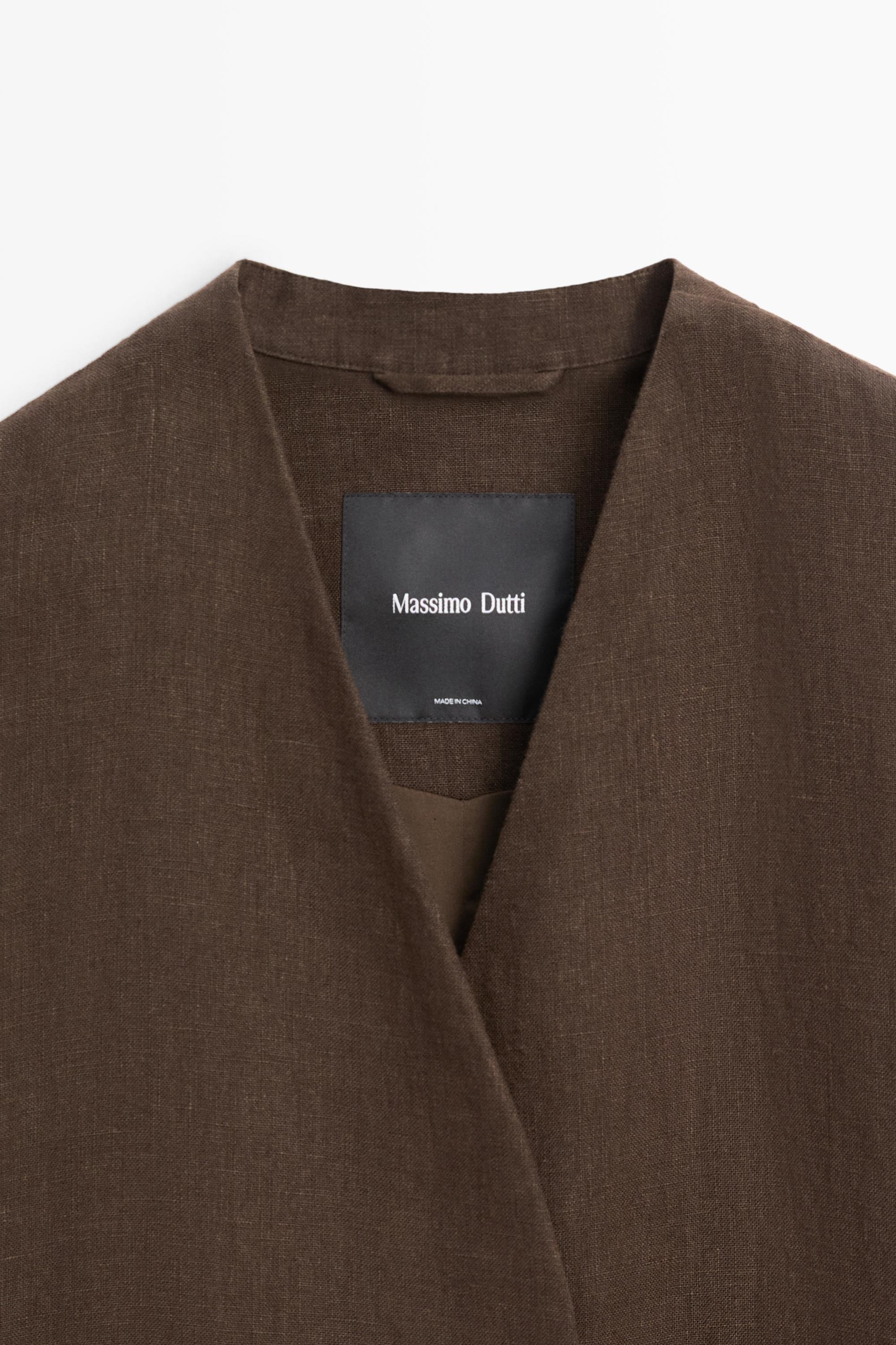 100% linen trench coat