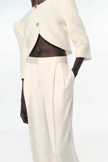 STRAIGHT TROUSERS WITH DARTS - Oyster-white by Zara - Image 2