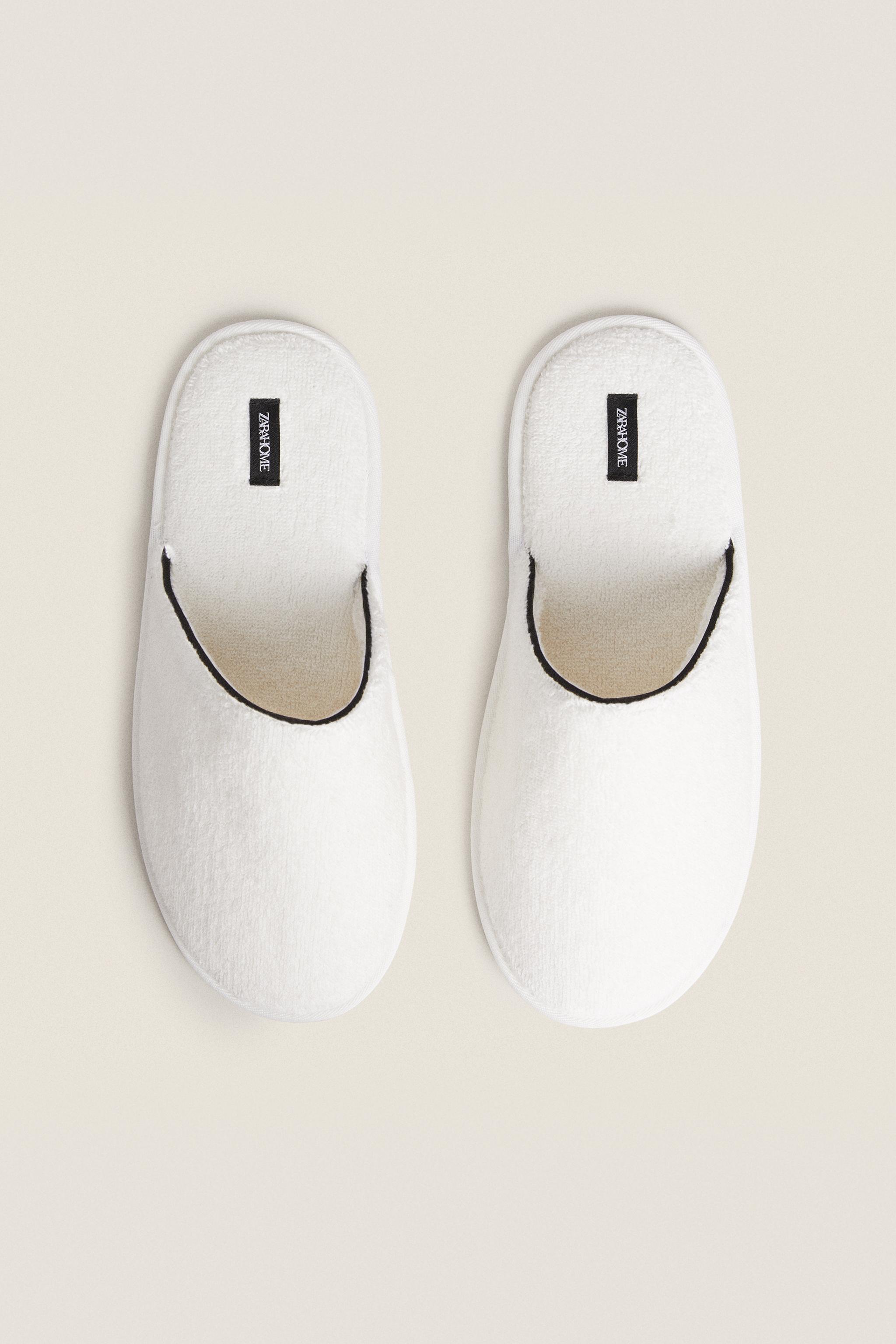 TERRYCLOTH SLIPPERS WITH PIPING