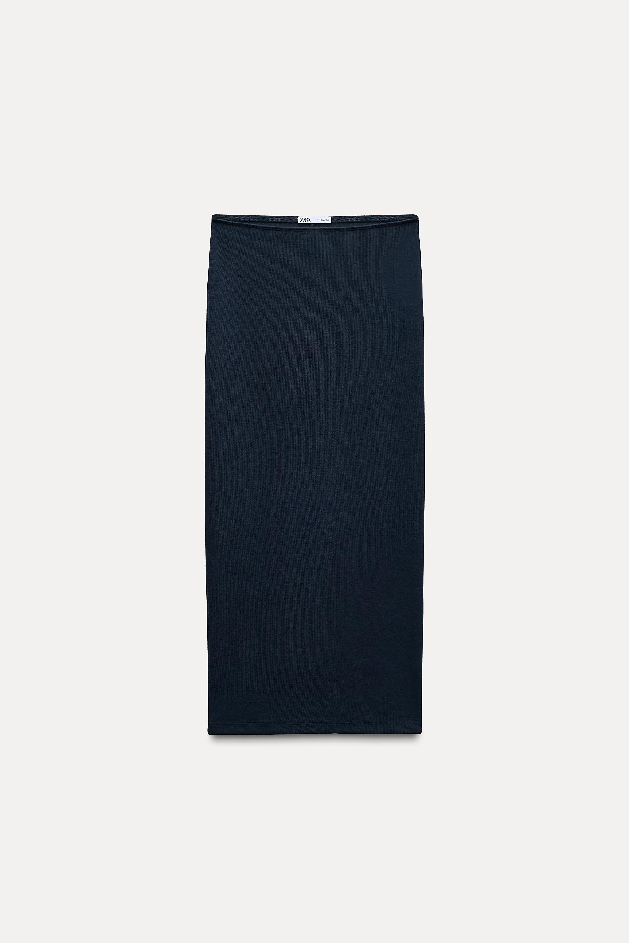 【ZARA】ソフトインターロックミディ丈スカート | 0264/323/422 SOFT INTERLOCK MIDI SKIRT - Black | ZARA United States