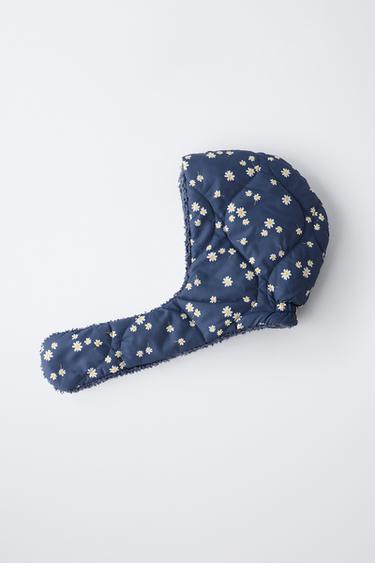 DAISY PRINT QUILTED HOOD - Navy blue by Zara - Image 3