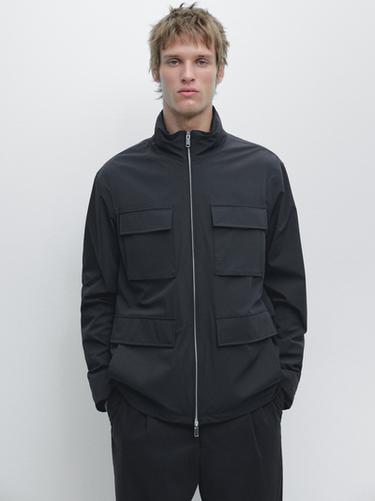 Zara Stretch fabric jacket - Navy blue