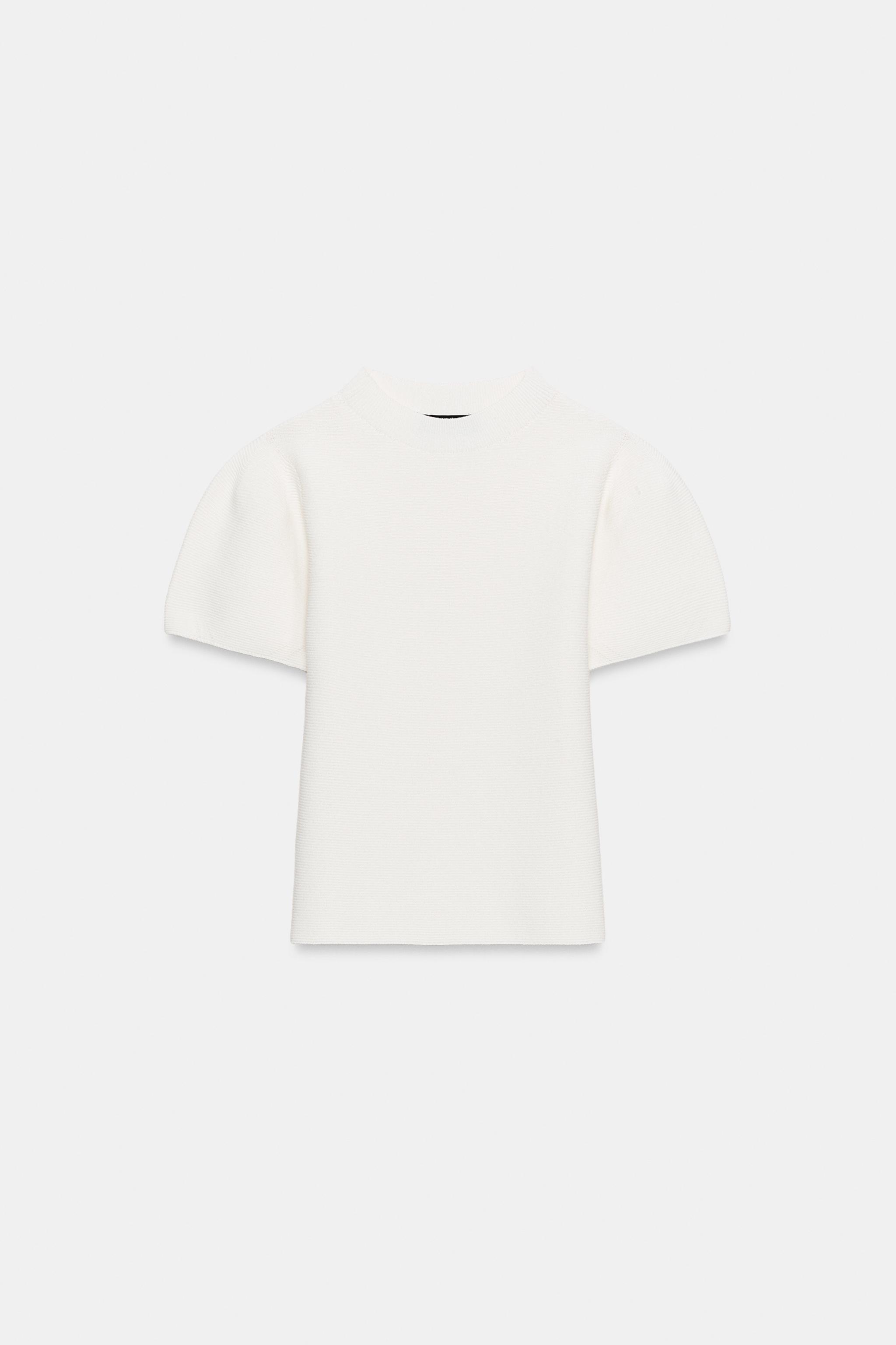 TOP EN MAILLE À MANCHES BOUFFANTES