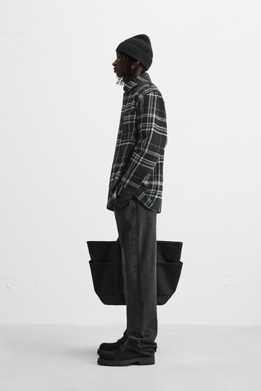 CHECK FLANNEL SHIRT - Black by Zara - Image 3