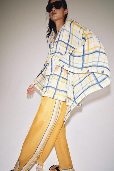 ZW COLLECTION 100% RAMIE CHECK TUNIC - Multicoloured by Zara - Image 1