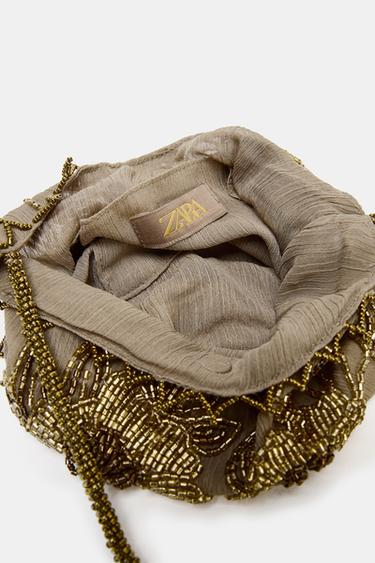 MINI SEQUIN BUCKET BAG - Brown by Zara - Image 4