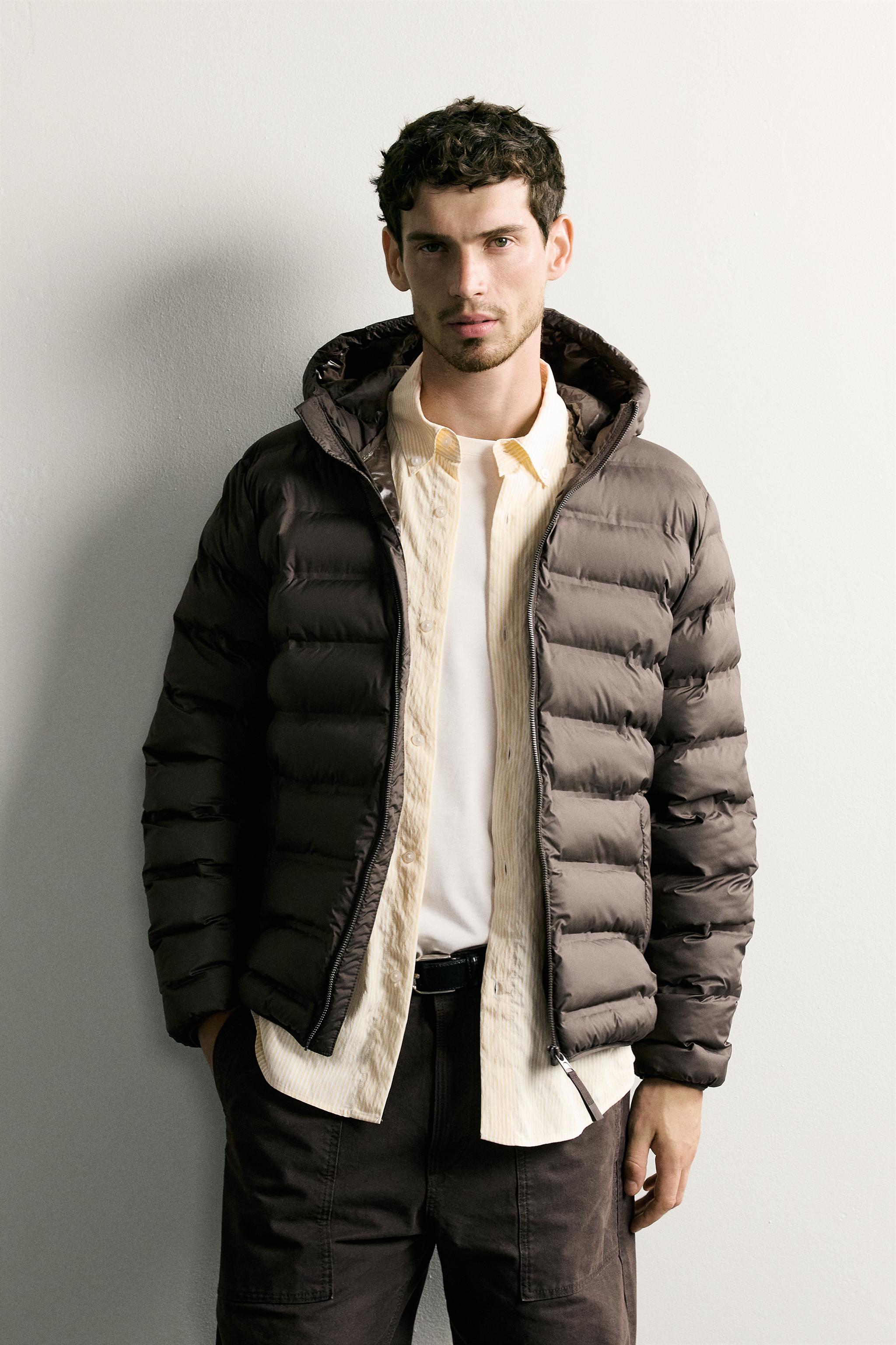 LIGHTWEIGHT WATER REPELLENT PUFFER JACKET — Mink brown