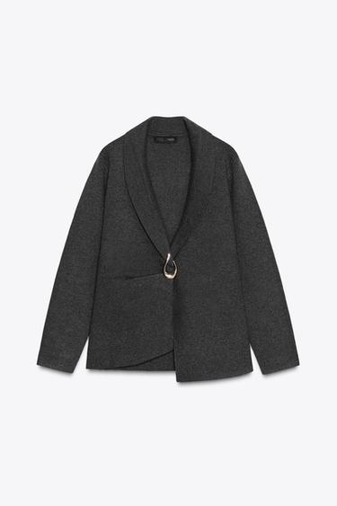 BROOCH KNIT BLAZER - Grey by Zara