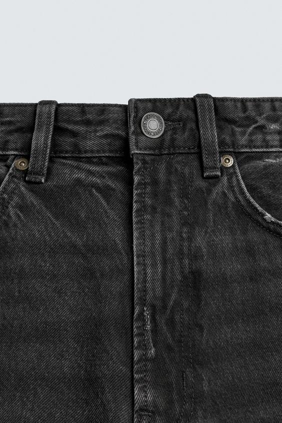 美品☆ZARA ザラ☆バキーフィットデニムパンツ ブラックデニム バギー 