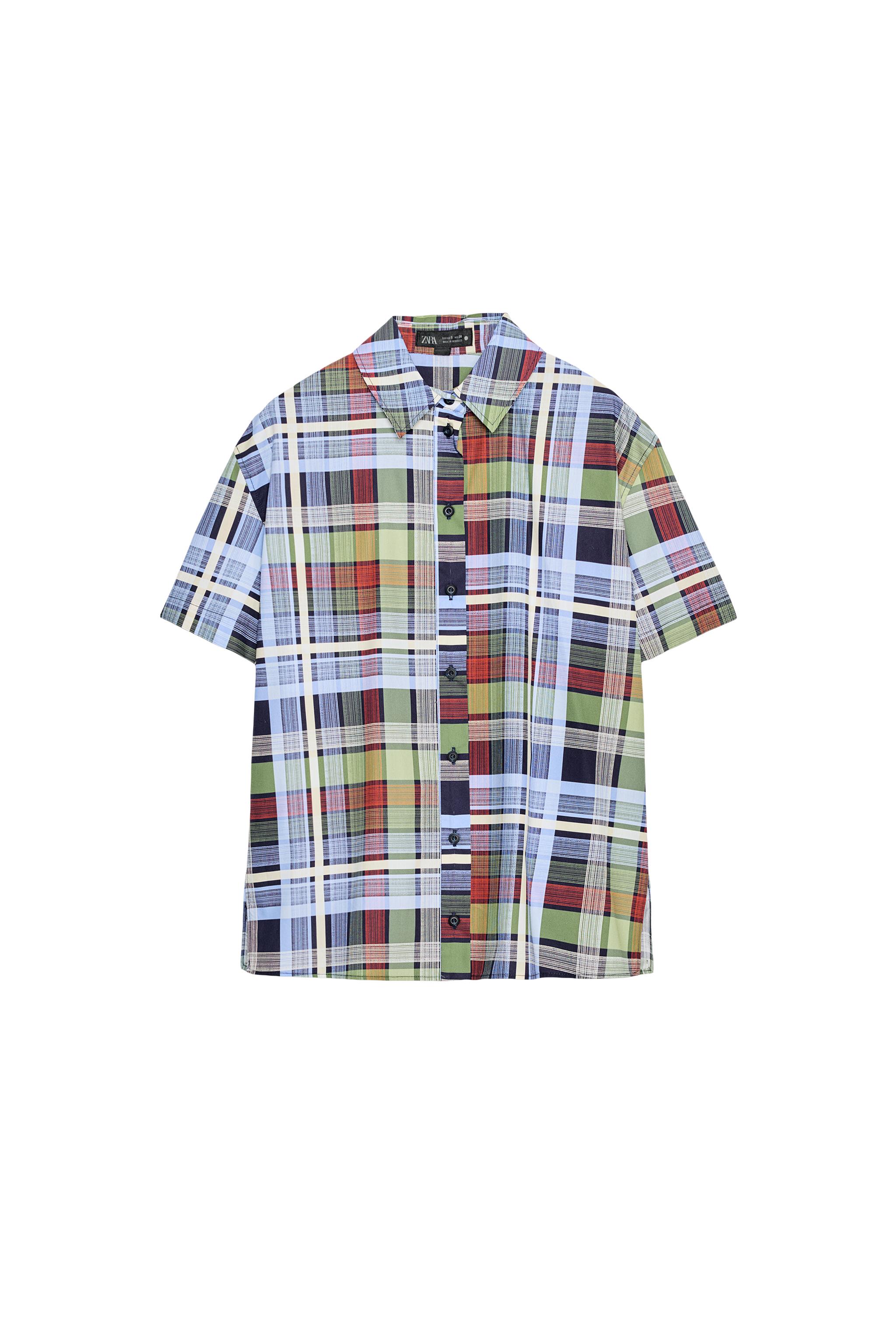 ZW COLLECTION PLAID SHORT SLEEVE SHIRT