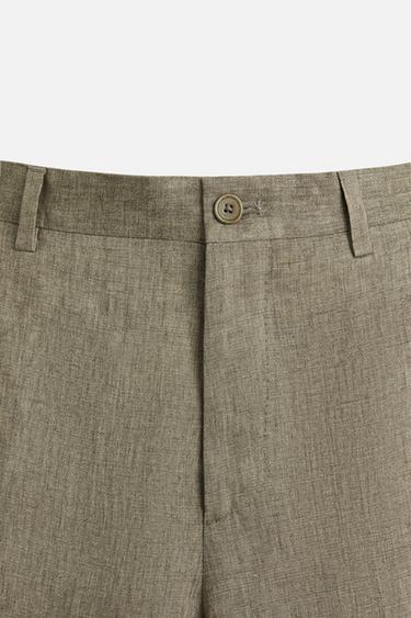 PANTALON DE COSTUME 100 % LIN ÉDITION LIMITÉE - Marron clair de Zara - Image 2