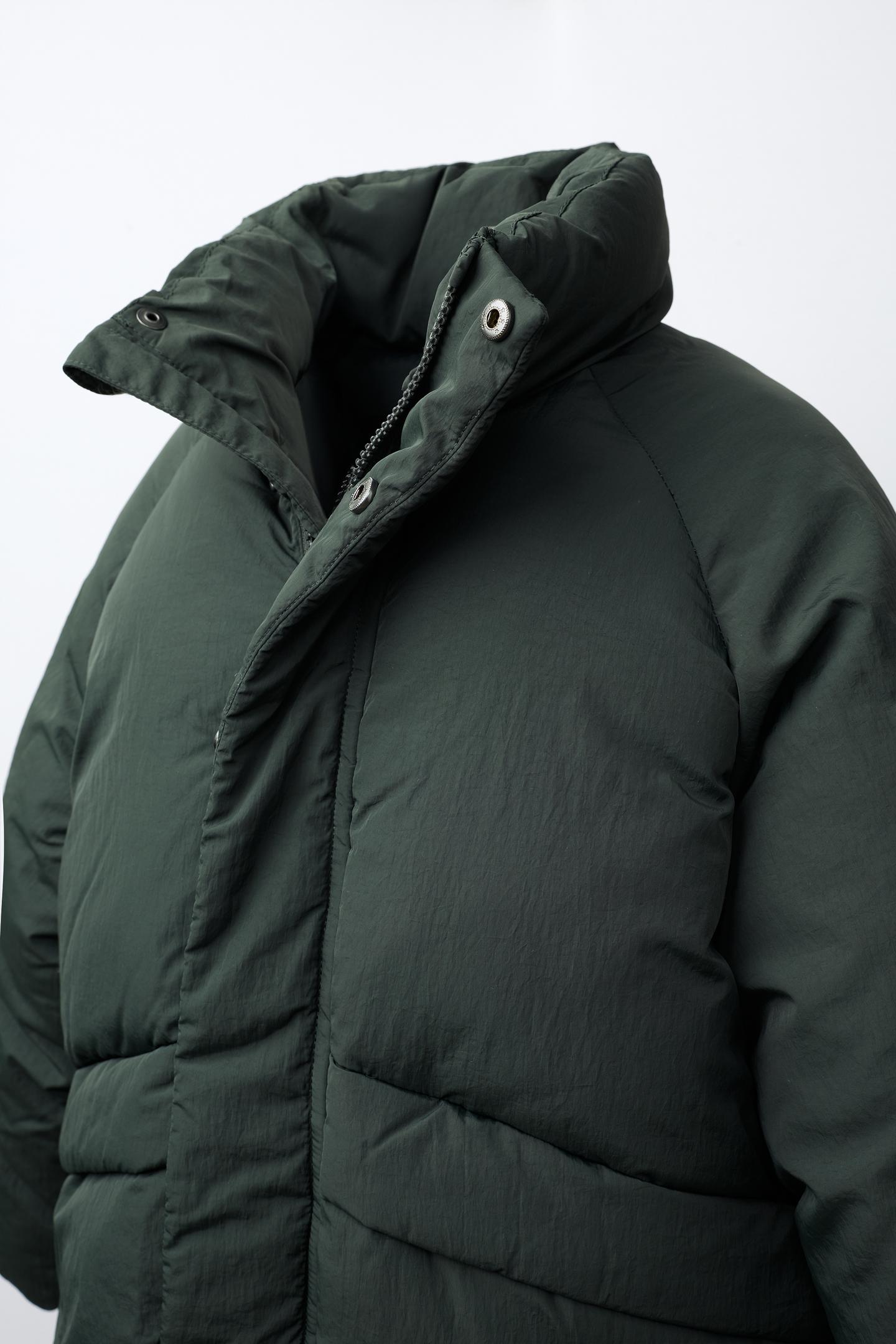 Детская куртка Zara Water-Repellent Puffer, цвет: Тёмный зелёный — фото 6