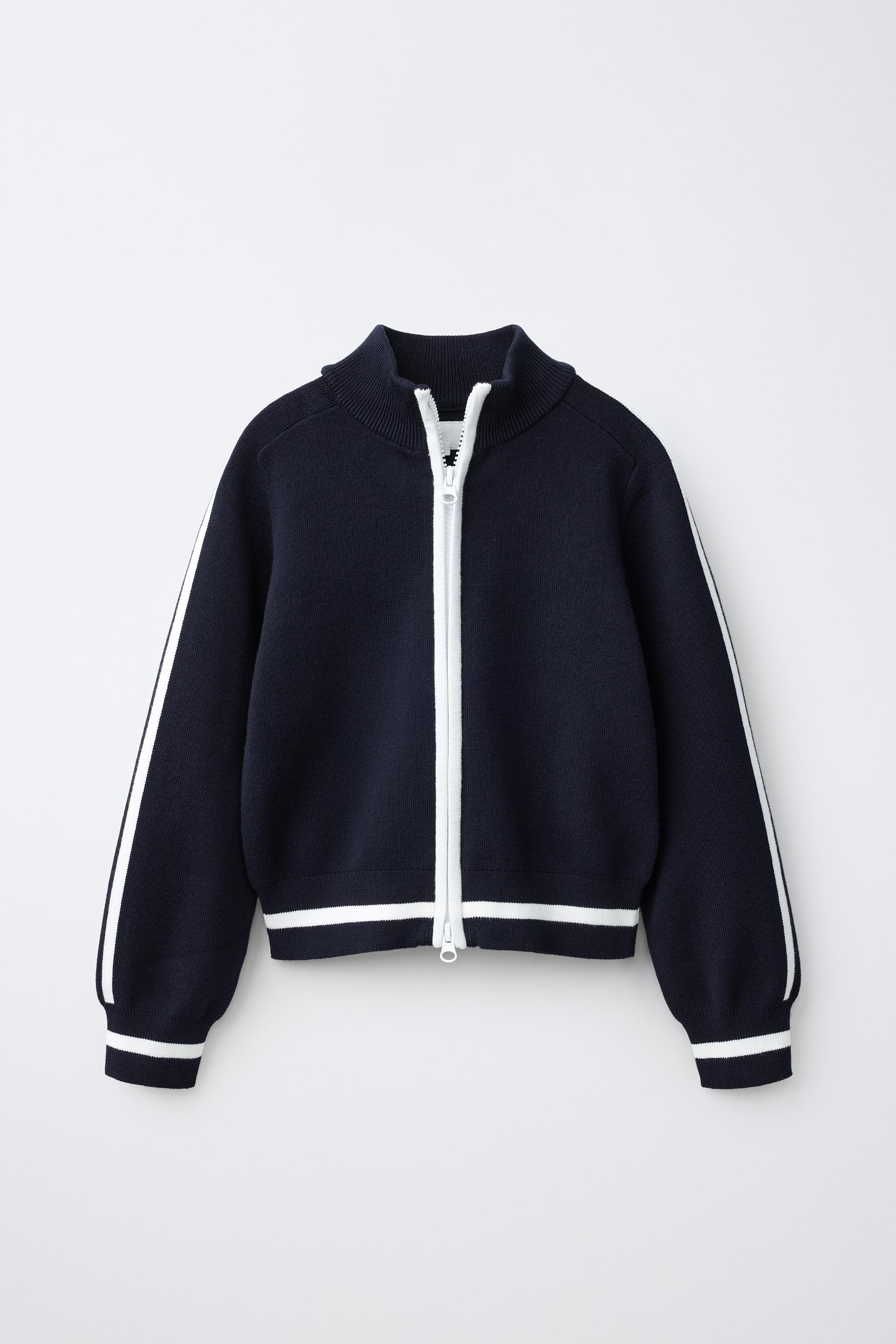 ジップアップニットカーディガン - ダークネイビーブルー | ZARA Japan