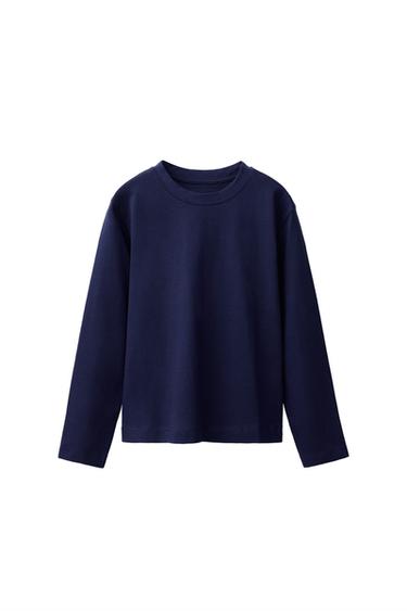 Zara PLAIN LONG SLEEVE T-SHIRT - Blue / Indigo