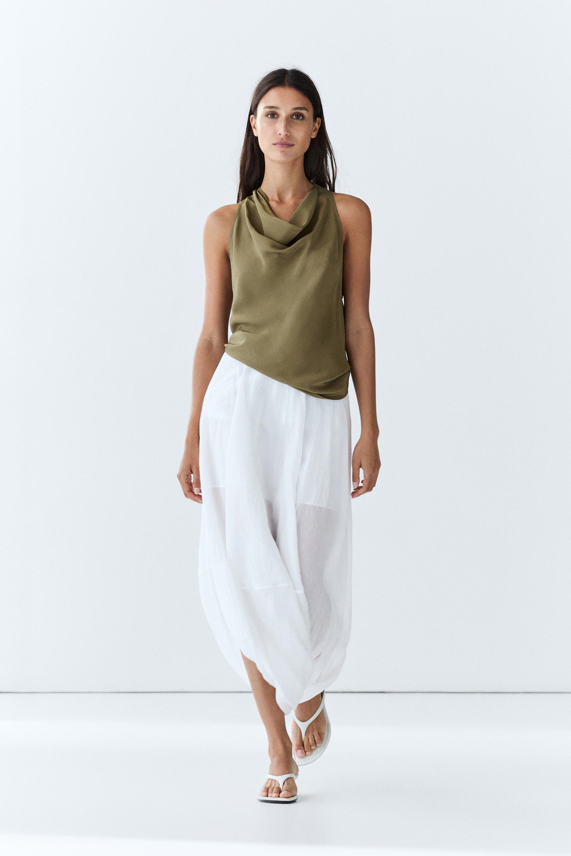 Draped halter top