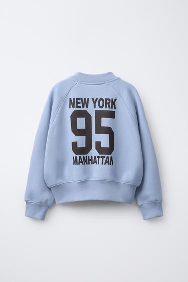 JOGGING FLEECE BOMBER JACKET - Light blue by Zara - Image 1