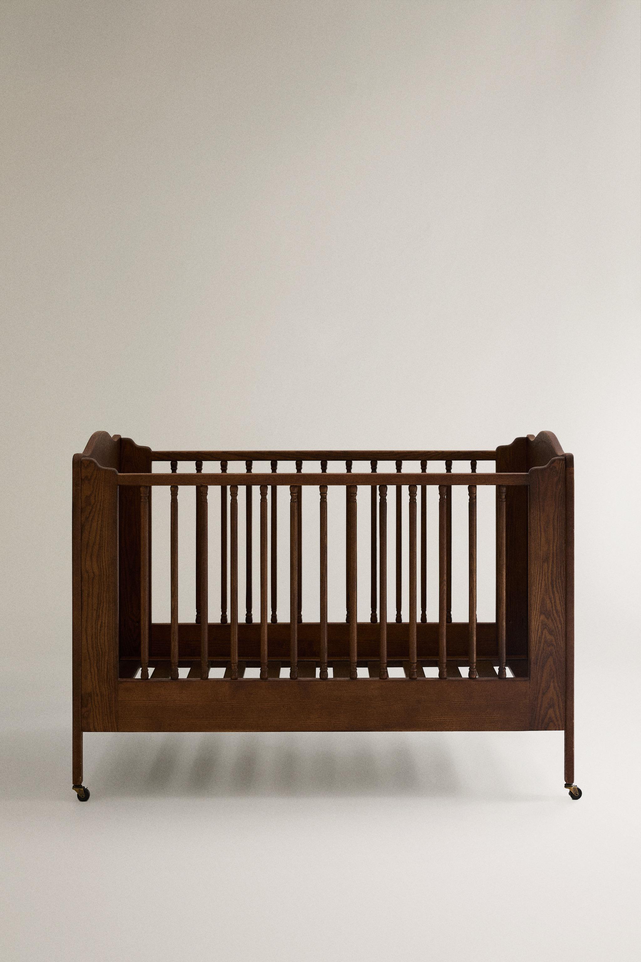 ASH WOOD COT — Dark brown
