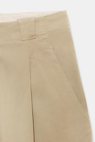 LOOSE BARREL TROUSERS - Light khaki by Zara - Image 7