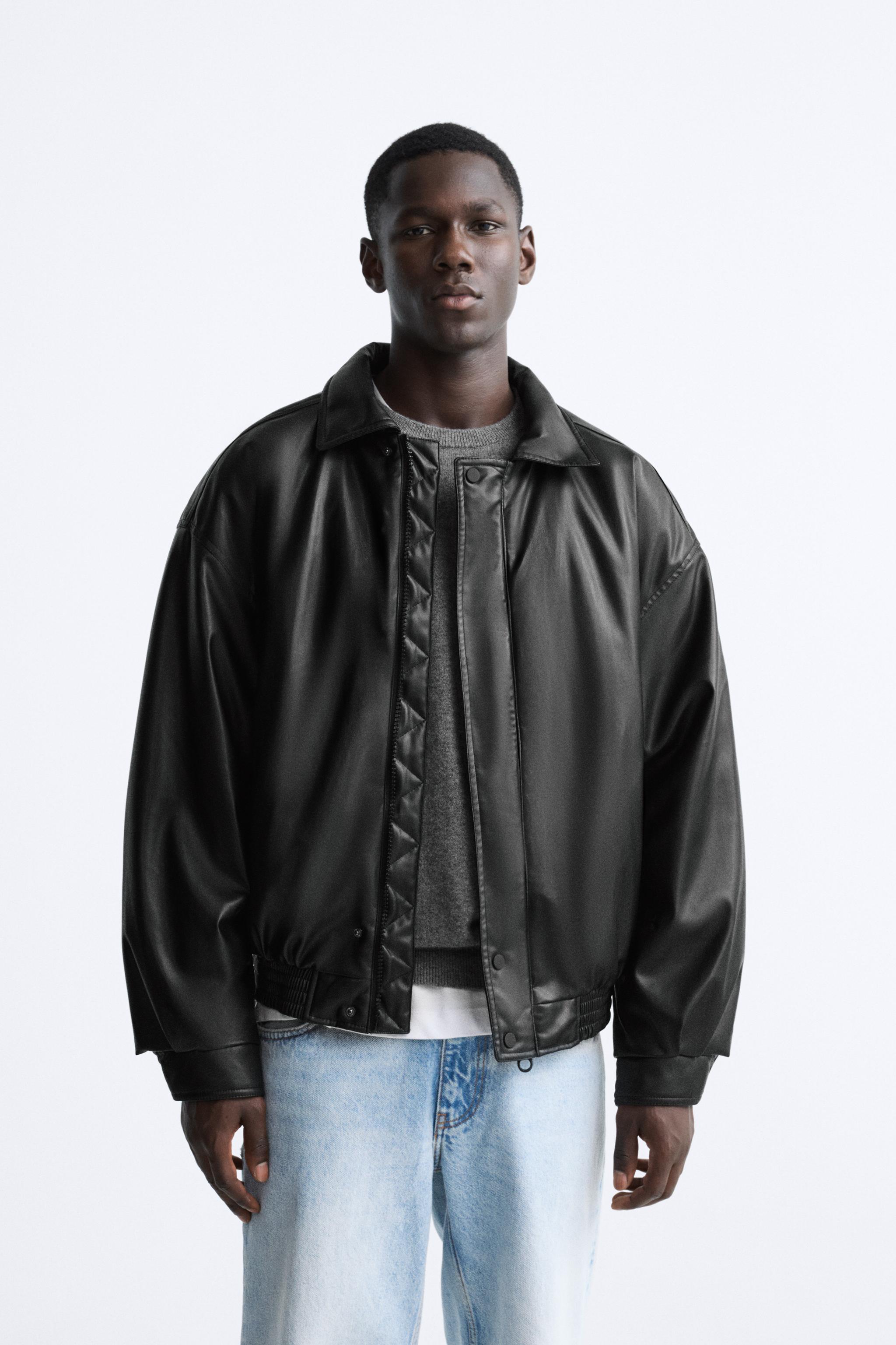 Zara man faux store leather jacket