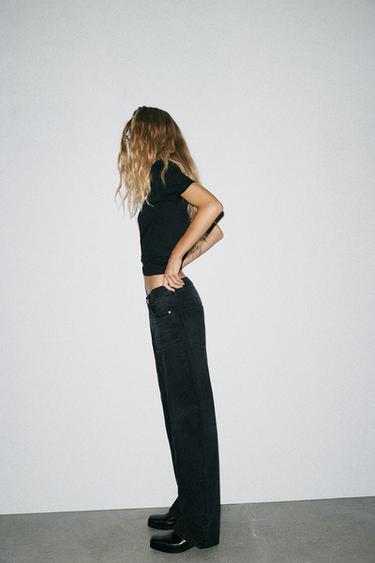 JEAN TRF DROIT TAILLE BASSE - Noir de Zara - Image 2