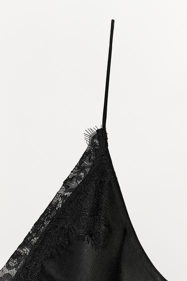 ROBE SATINÉE DENTELLE ZW COLLECTION - Noir de Zara - Image 5