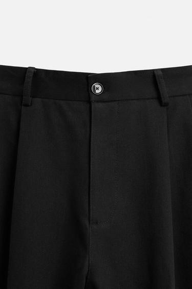 PANTALON À PLIS - Noir de Zara - Image 7