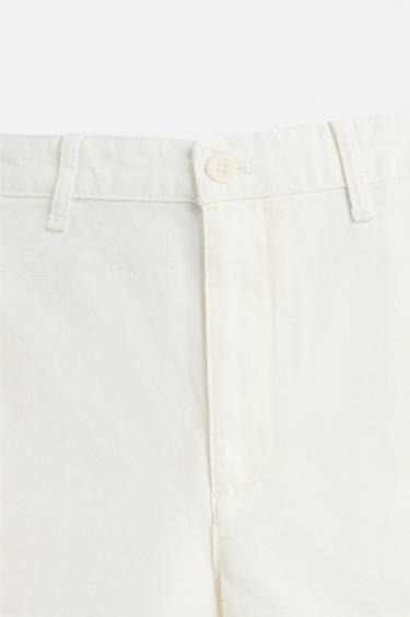 BERMUDA STRUCTURÉ CANVAS - Blanc cassé de Zara - Image 8