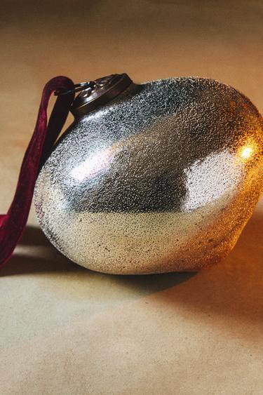 TEXTURED CHRISTMAS TREE DECORATION - Silver by Zara - Image 4