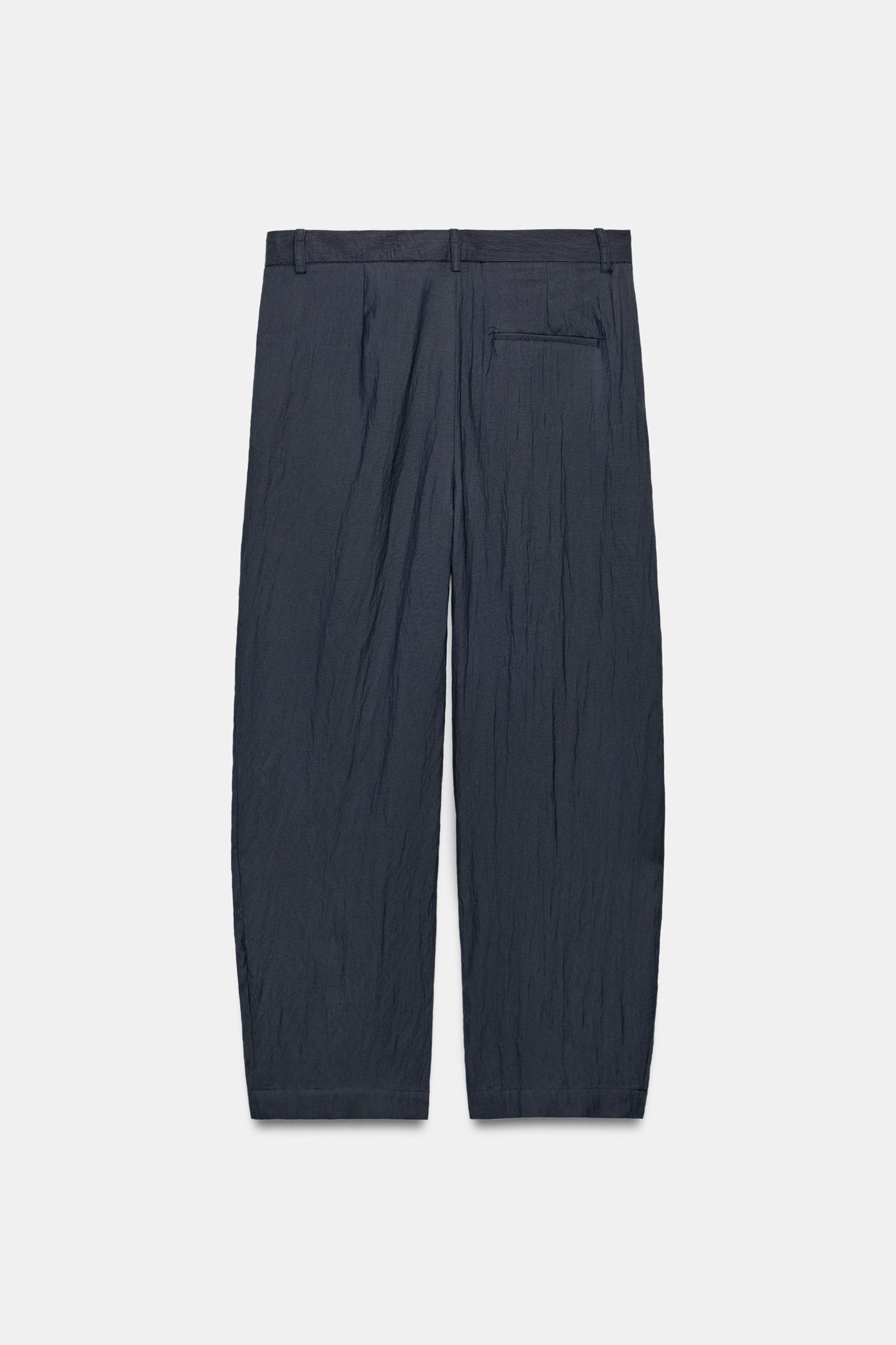 Женские брюки Zara ZW Collection Fluid Pleated, цвет: Тёмный серый — фото 7