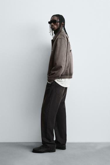 BLOUSON EFFET DAIM PIÈCES ET BRODERIES - Vison de Zara - Image 3
