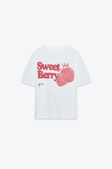 TEXT PRINT T-SHIRT - White by Zara - Image 0