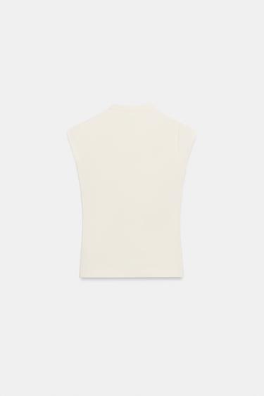 STRETCH TOP WITH FROG FASTENING - Light yellow by Zara - Image 4