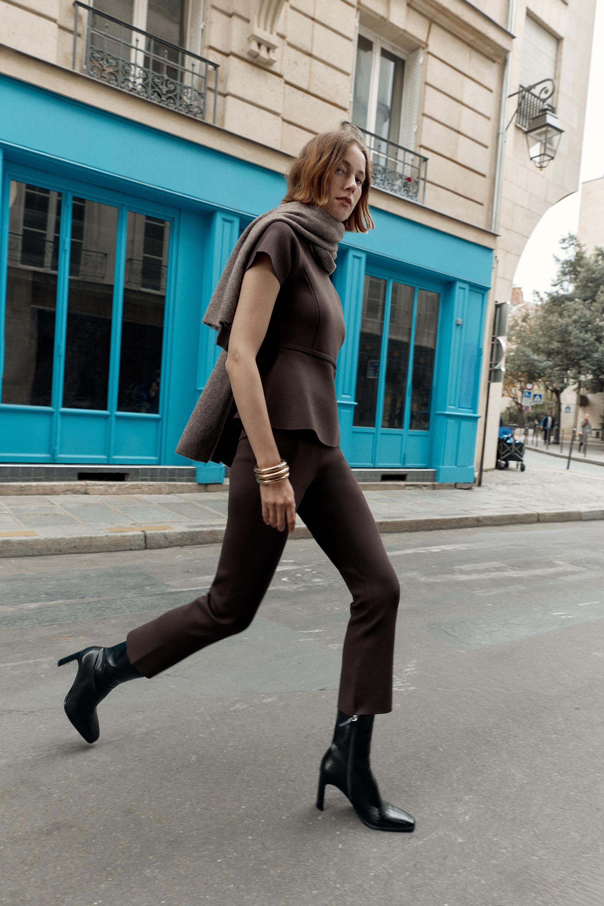 STRAIGHT LEG KNIT PANTS - Chocolate | ZARA United States