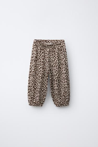 CALÇAS ESTILO BOMBACHAS ANIMAL PRINT - Bege-claro da Zara