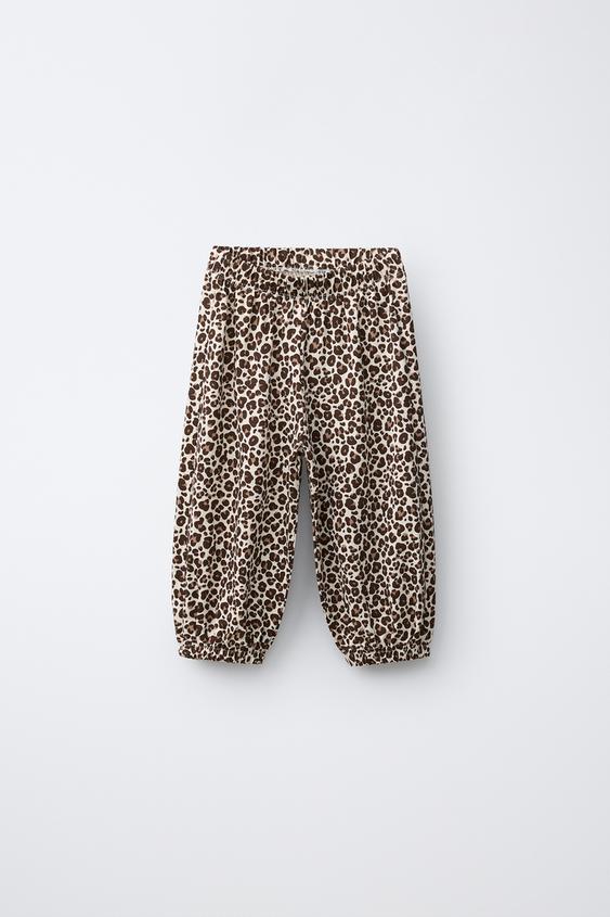 CALÇA BOMBACHA ANIMAL PRINT - Bege-claro da Zara - Imagem 0