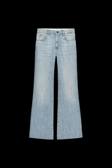 JEANS ZW COLLECTION FLARE TIRO BAJO - Azul claro de Zara - Imagen 0