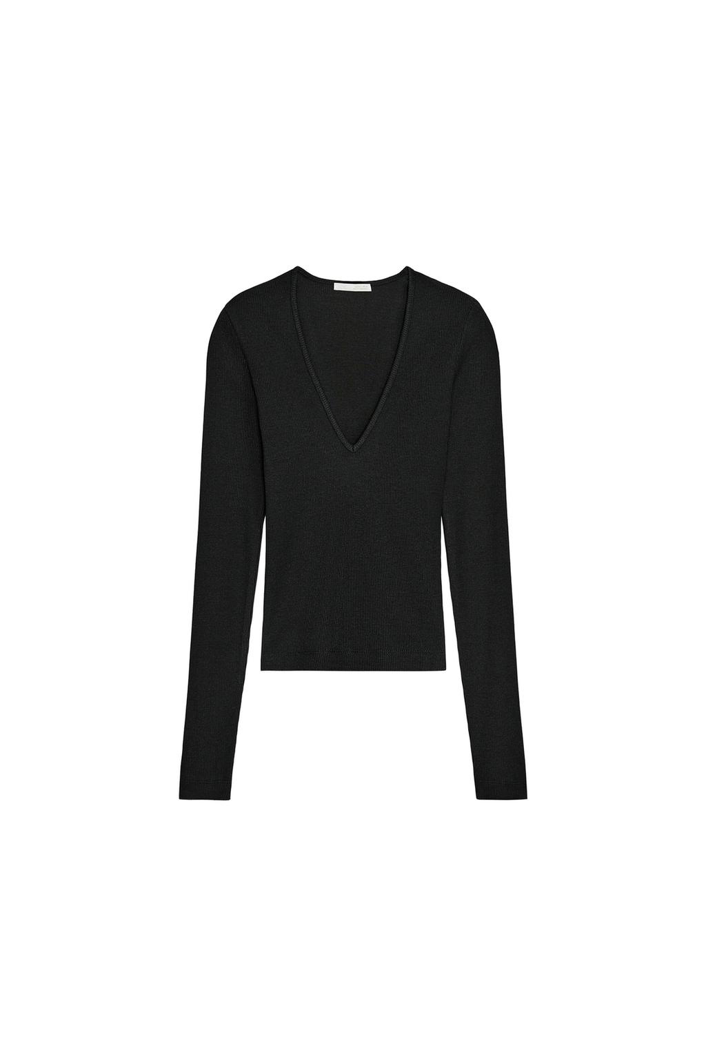 LONG SLEEVE RIBBED TOP - image 3