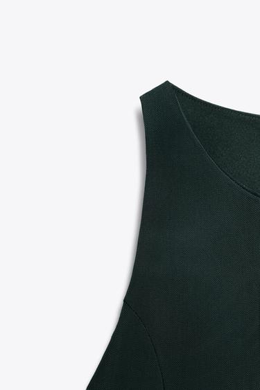 ROBE LONGUE EN TULLE À GODETS - Vert foncé de Zara - Image 7