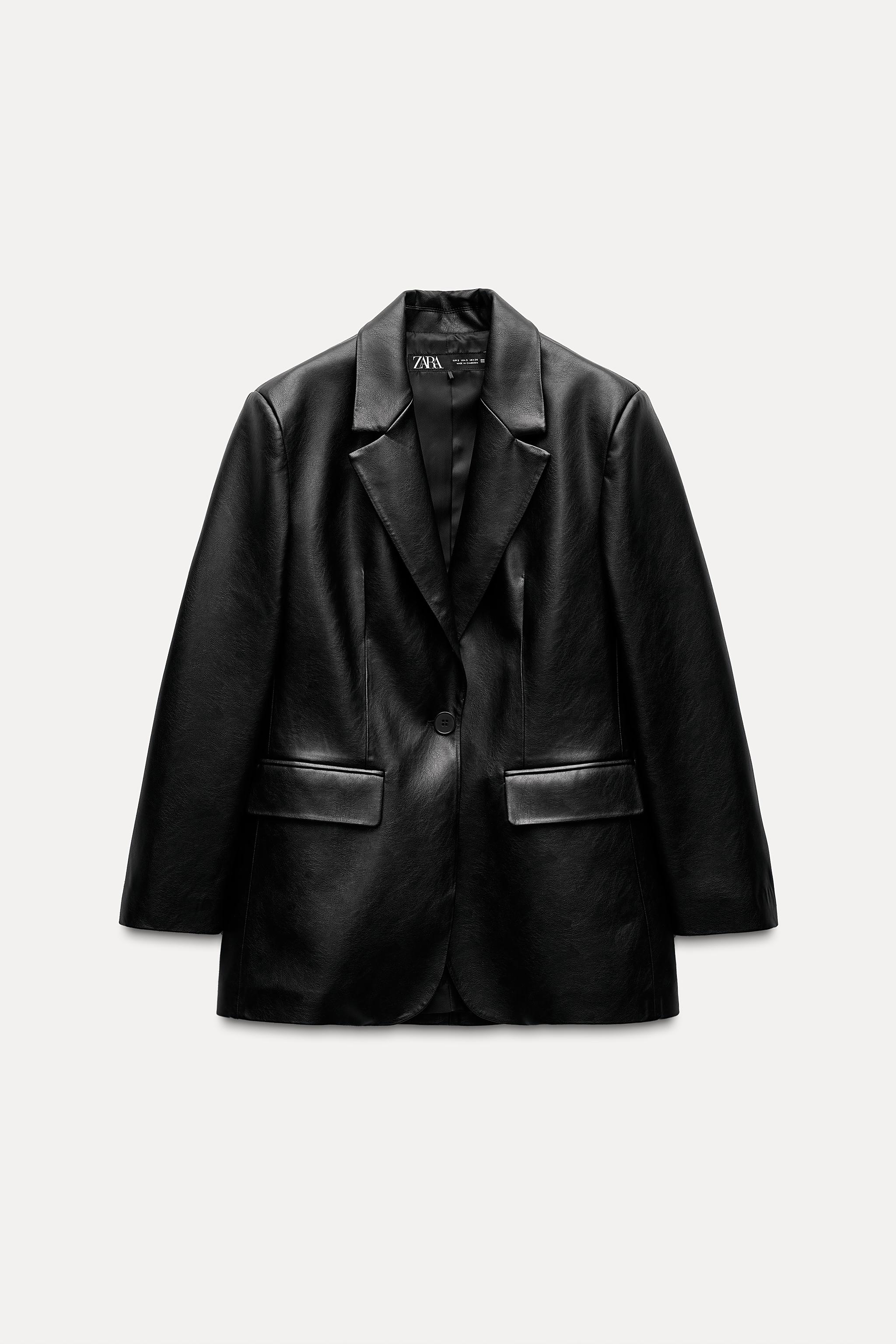 Faux leather jacket zara woman on sale