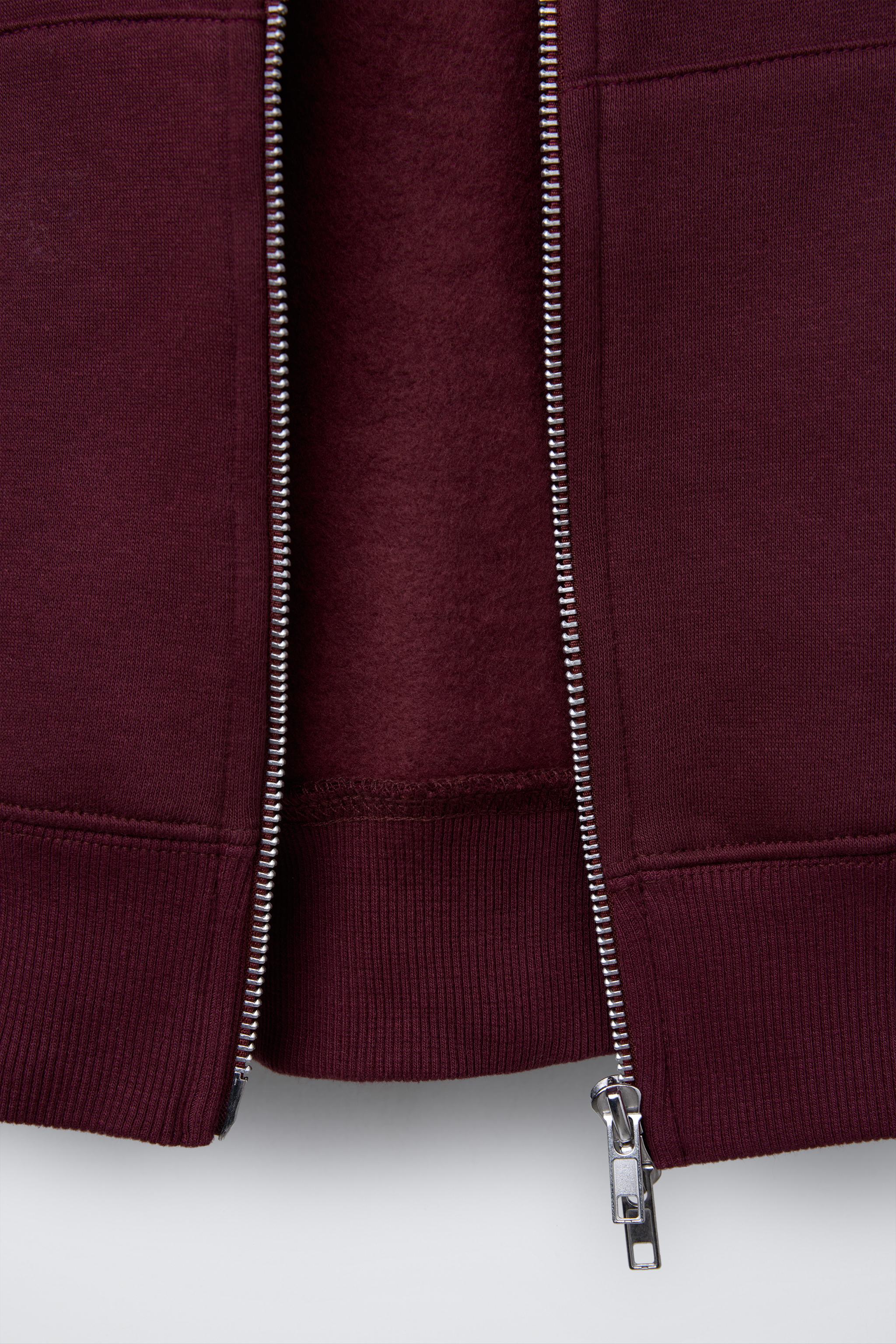 ジッパーフーディ - バーガンディ | ZARA Japan / 日本 ジッパーフーディ - バーガンディ | ZARA Japan / 日本