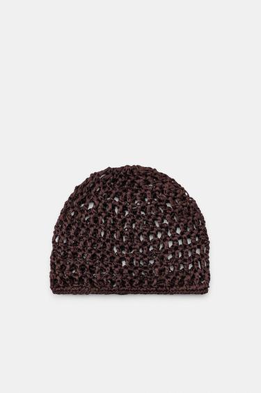 Zara WOVEN SKULLCAP - Brown