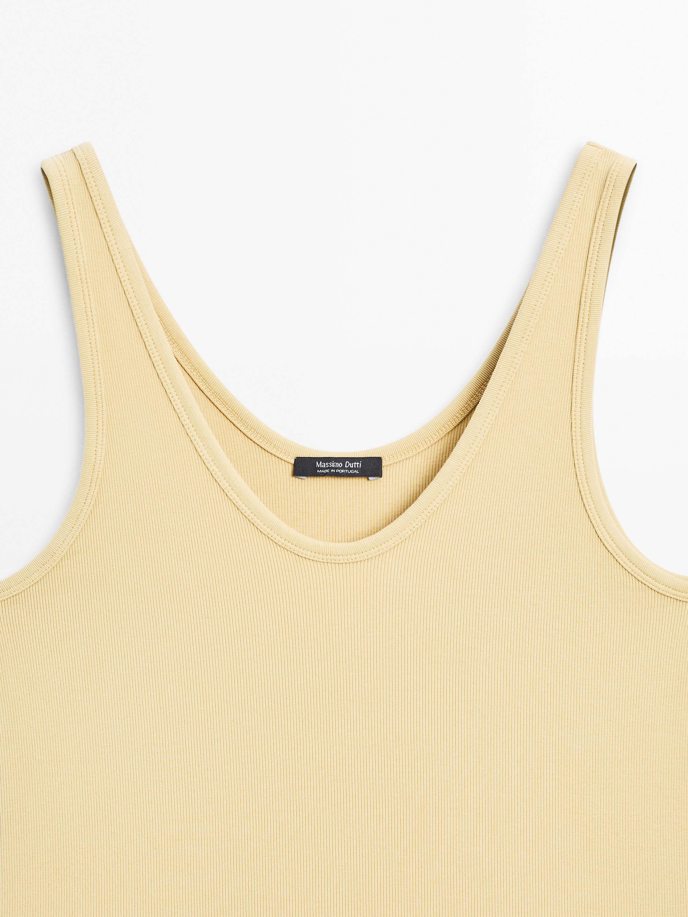 Cotton blend strappy top