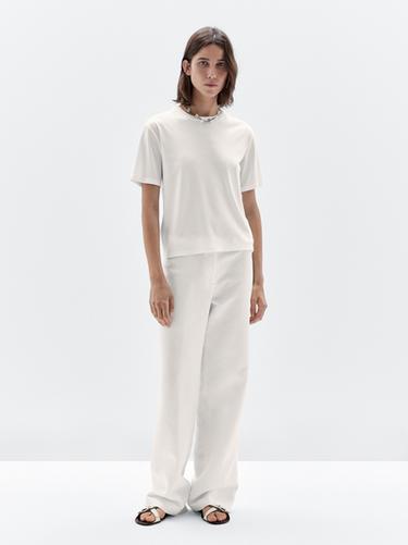 Camiseta manga corta detalle costura posterior - Blanco de Zara - Imagen 0