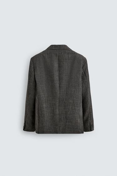 BLAZER REGULAR FIT STRUCTURÉ - marron chiné de Zara - Image 7