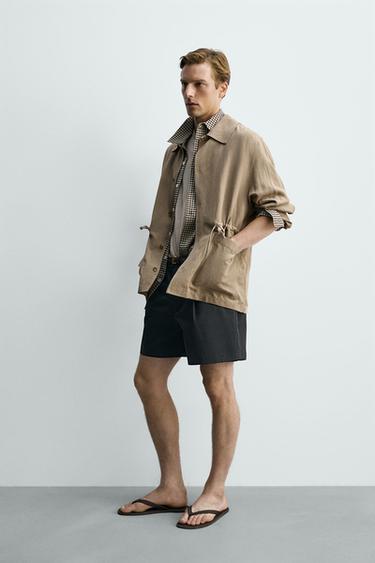 LIGHTWEIGHT VISCOSE/LINEN PARKA - Dark mink by Zara - Image 3