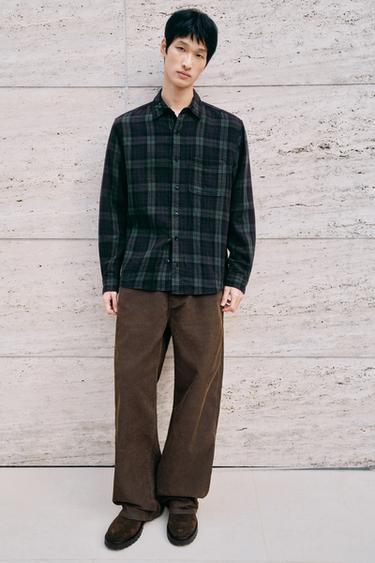 Zara 燈芯絨寬鬆版長褲 - 棕色