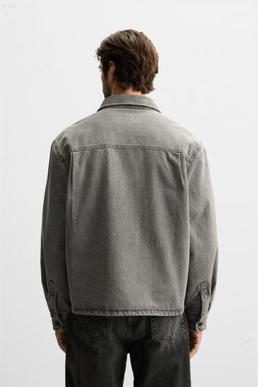 FADED DENIM OVERSHIRT - Grey by Zara - Image 2